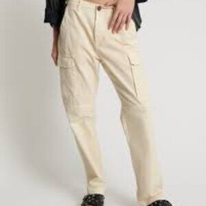 One Teaspoon Motion Cargo Pants Sand Off White Utility Military Style Size 25